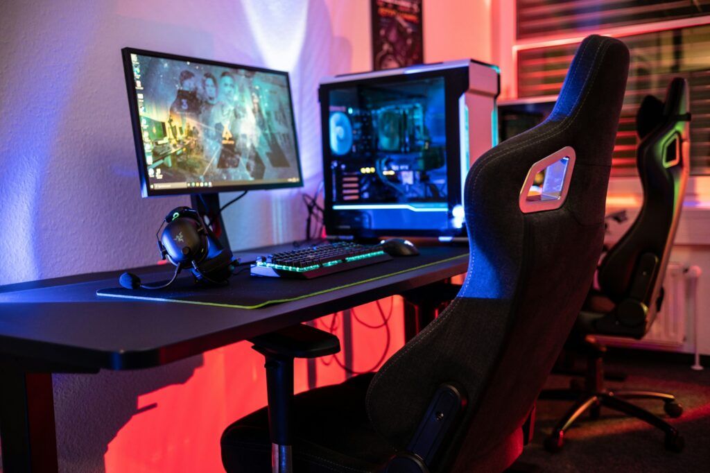 Gaming chairs as part of a gaming set up