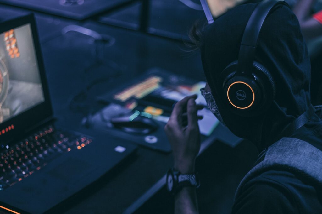 Man playing video games