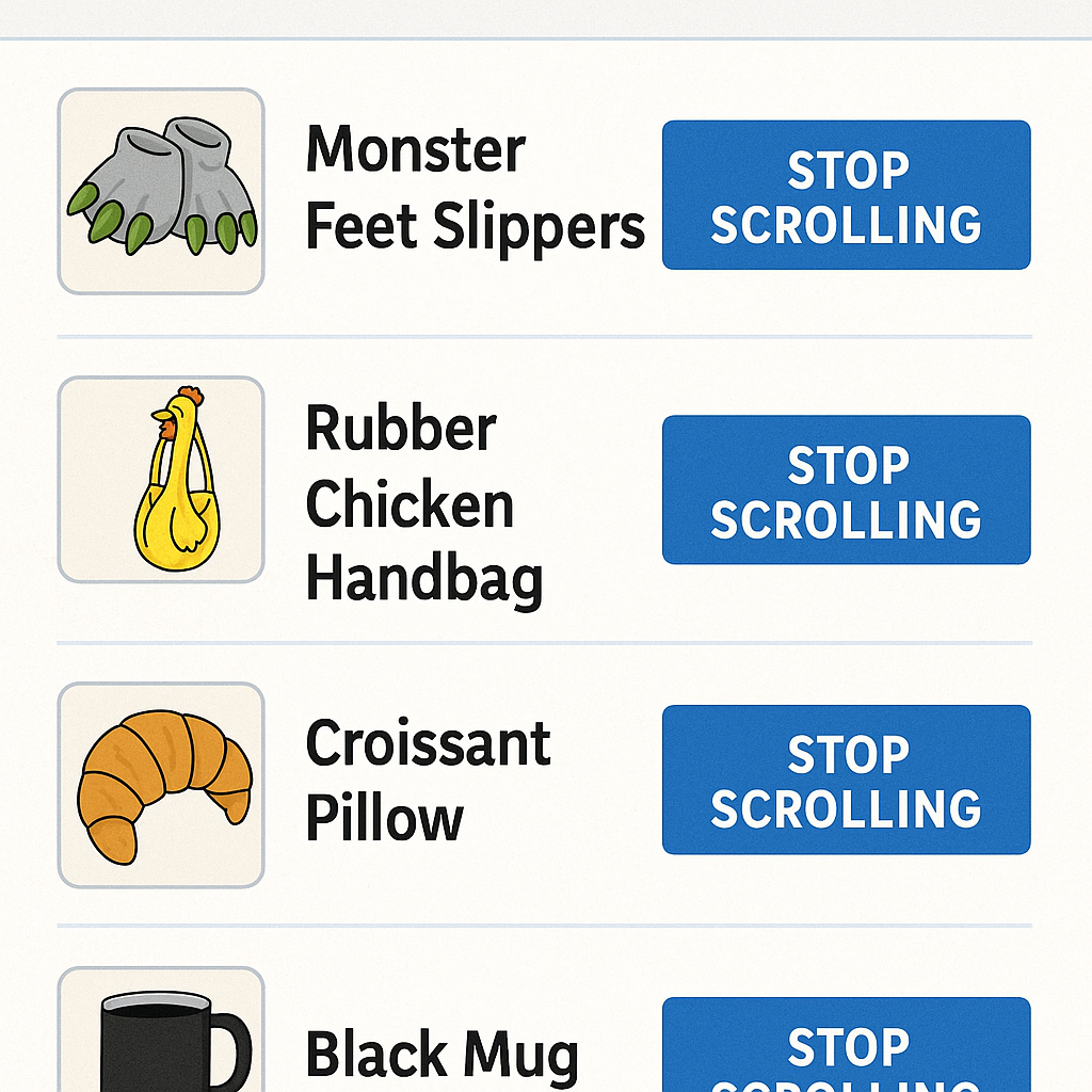 Quirky Product Showcase With Fun Buttons